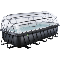 949541101101 EXIT Black Leather Pool 540x250x122cm Med Sandfilterpump Och Tak - Svart  Standard Small1x1