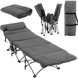 955153101101 B2X Camp Bed Folding Camping Bed With Mattress 185 Cm X 65 Cm X 41-53 Cm Gray  Standard Small1x1