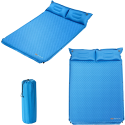 950379101101 NORTHIX Camping Mat With Pillow 2 Person Self-inflating Camping Mat Camping Sleeping Mat 187x131x4cm Blue  Standard Small1x1