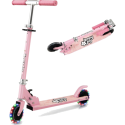 950723101101 B2X Children's Scooter 2 Wheel Kick Scooter With Flashing Wheels Stand And Cruise Toddler Toy Pink  Standard Small1x1