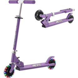 955150101101 NORTHIX Children's Scooter With Led Wheels, Height Adjustable, Children's Scooter, City Scooter, Purple  Standard Small1x1
