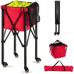 951802101101 NORTHIX Collapsible Tennis Ball Cart With Wheels Removable Bag Side Pockets  Carry Bag Portable Ball Cart H  Standard Small1x1