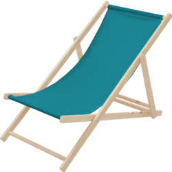 Ecd Germany Foldable Wooden Deck Chair Garden Sun Lounger Turquoise Reclining - TURQUOISE Standard Small1x1