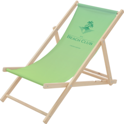 Ecd Germany Folding Deck Chair Beach Club Green, Sunbed Wooden Beach Lounger With 3 Position - GREEN Standard Small1x1