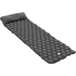 Ecd Germany Inflatable Camping Mattress, Grey Sleeping Pad, Built In Pillow For Hiking Travel - GREY Standard Small1x1