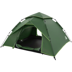 Ecd Germany Pop Up Tent For 3 4 People Green Outdoor Beach Tent With 2 Doors Weatherproof Camping - GREEN Standard Small1x1