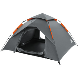 Ecd Germany Pop Up Tent For 3 4 People Grey Outdoor Beach Tent With 2 Doors Weatherproof Camping - GREY Standard Small1x1