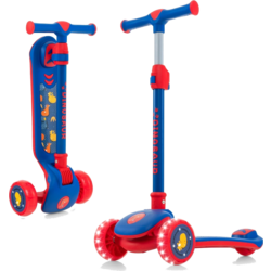 950881101101 NORTHIX Foldable Children's Scooter With Pu Led Wheels And Rear Brake, Height-adjustable Scooter, Blue  Standard Small1x1