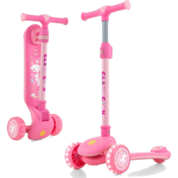 950393101101 NORTHIX Foldable Children's Scooter With Pu Led Wheels And Rear Brake, Height-adjustable Scooter, Pink  Standard Small1x1