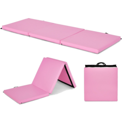 950605101101 NORTHIX Foldable Soft Floor Mat With 2 Handles Non-slip Gymnastics Mat 180 X 60 X 5 Cm Pink  Standard Small1x1