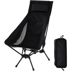 956731101101 NORTHIX Folding Camping Chair, Lightweight, High Back, Black  Standard Small1x1