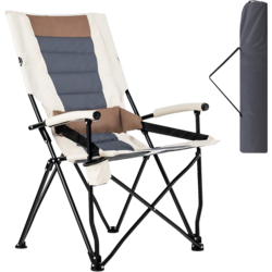 956738101101 NORTHIX Folding Camping Chair With Cup Holder, 63x72x102 Cm, Brown/white  Standard Small1x1