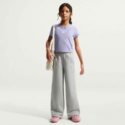 Girls' Open-hem Trousers Sportswear Studio Fleece - DARK GREY HEATHER/PARTICLE GREY/WHITE Standard Small1x1