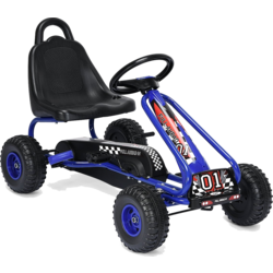 951669101101 NORTHIX Gokart Go Cart With Handbrake Pedal Car 30kg Pedal Vehicle Pedal Vehicle 3-6 Years Blue  Standard Small1x1