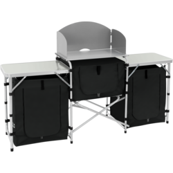 Hauki Camping Kitchen Black Foldable Outdoor Cabinet With Carry Bag, Portable Travel Cooking Statio - GREY, BLACK Standard Small1x1