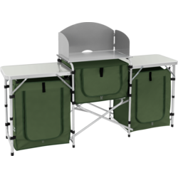Hauki Camping Kitchen Khaki Foldable Outdoor Cabinet With Carry Bag, Portable Travel Cooking Statio - GREY, KHAKI Standard Small1x1