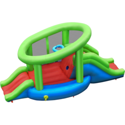 955182101101 B2X Inflatable Snail Bouncy Castle With 2 Slides  Basketball Hoop 410 X 190 X 197 Cm  Standard Small1x1