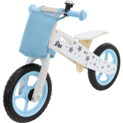 Joyz Wooden Balance Bike For Children 2 Years Plus Blue Adjustable Seat Toddler Run Bicycle - BLUE, WHITE Standard Small1x1