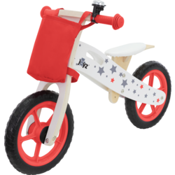 Joyz Wooden Balance Bike For Children 2 Years Plus Red Adjustable Seat Toddler Run Bicycle - RED, WHITE Standard Small1x1