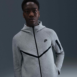Men's Fleece Windrunner Full-zip Jacket Tech - DARK GREY HEATHER/BLACK Standard Small1x1