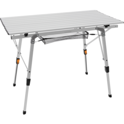 Ml-design Folding Camping Table, Silver, 90 X 51.5 Cm, Height Adjustable Aluminium Frame 46–66.5 Cm - SILVER Standard Small1x1