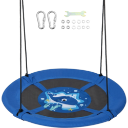 954902101101 B2X Nest Swing Children's Swing Tree Swing Hanging Swing Ø 100 Cm Blue Whale  Standard Small1x1