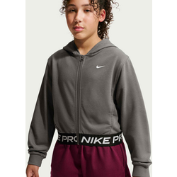 Older Kids' (girls') Dri-fit Full-zip Hoodie Pro Fleece - CAVE STONE/CAVE STONE/BLACK/WHITE Standard Small1x1