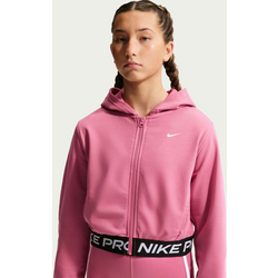 Older Kids' (girls') Dri-fit Full-zip Hoodie Pro Fleece - PEONY/PEONY/BLACK/WHITE Standard Small1x1