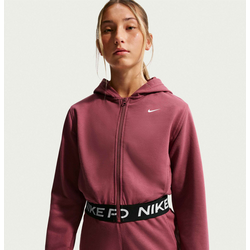 Older Kids' (girls') Dri-fit Full-zip Hoodie Pro Fleece - PINK SMOKE/PINK SMOKE/BLACK/WHITE Standard Small1x1
