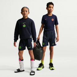 Older Kids' Dri-fit Football Shorts Erling Haaland Academy - OBSIDIAN/WHITE/GREEN STRIKE/GREEN STRIKE Standard Small1x1