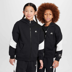 Older Kids' Fleece Full-zip Hoodie Air - BLACK/WHITE/WHITE Standard Small1x1