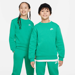 Older Kids' Sweatshirt Sportswear Club Fleece - STADIUM GREEN/WHITE Standard Small1x1
