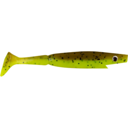 930210101101 THE PIG Piglet Shad, 10cm, 7g - Brown Chartreuse Flake - 6pcs  Standard Small1x1