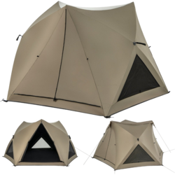 955080101101 B2X Pop Up Tent For 4-6 People Camping Tent With Canopy Waterproof Family Tent 285 X 250 X 147 Cm Olive  Standard Small1x1