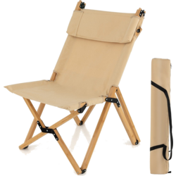 950449101101 NORTHIX Portable Folding Camping Chair Bamboo Chair With 2-level Adjustable Backrest  Standard Small1x1