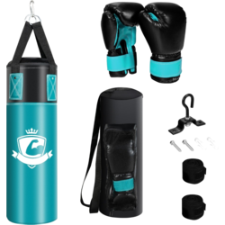 950530101101 B2X Punching Bag Set With 8oz Boxing Gloves Hand Straps Bag Punching Bag For Children And Adults Black +  Standard Small1x1