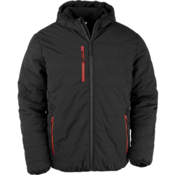 Recycled Compass Padded Jacket With A Hood - BLACK / RED Standard Small1x1
