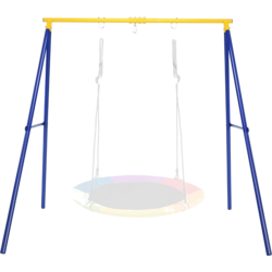 954562101101 B2X Robust Metal Swing Frame A-frame Garden Swing Frame 194 X 184 X 180 Cm Blue + Yellow  Standard Small1x1