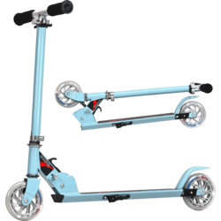 951666101101 NORTHIX Scooter Kick Scooter Height Adjustable Children's Scooter Foldable Kick Scooter With 2 Wheels Blue  Standard Small1x1