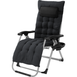 Solstol Upp Till 120 Kg Hopfällbar Med Dyna Och Nackkudde - BLACK Standard Small1x1