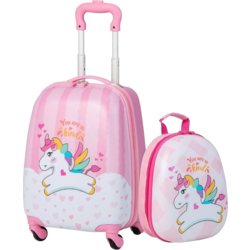 956772101101 B2X Suitcase Set 2 Pieces Unicorn 16'' Children's Suitcase + 12'' Backpack Pink  Standard Small1x1