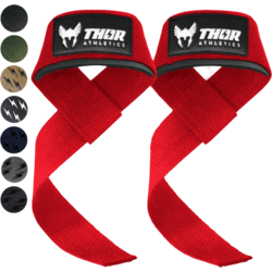 Thor Athletics Lifting Straps – Strength Training Accessories – Powerlifting And Gym Training - RED Standard Small1x1