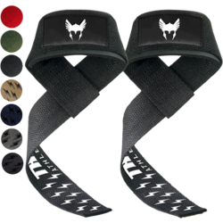 Thor Athletics Lifting Straps Extra Grip – Strength Training Accessories – Gym Training - BLACK/WHITE Standard Small1x1