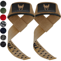 Thor Athletics Lifting Straps Extra Grip – Strength Training Accessories – Gym Training - CAMEL Standard Small1x1