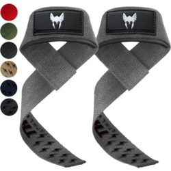 Thor Athletics Lifting Straps Extra Grip – Strength Training Accessories – Gym Training - GREY Standard Small1x1