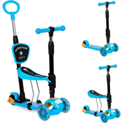 951593101101 B2X Three-wheeled Scooter With Light-up Wheels Led,3-in-1 Balance - Blue Ecotoys  Standard Small1x1