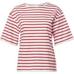 947645101101 EMMAMALENA Tuva T-shirt Stripe White Red  Standard Small1x1