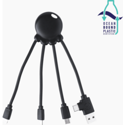 944097101101 XOOPAR Universal Multi Usb-laddkabel I Återvunnen Plast Från Havet - Octopus Obp Svart  Standard Small1x1
