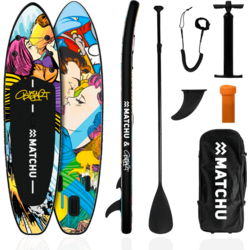 950579101101 MATCHU SPORTS Uppblåsbar Sup Bräda Bustart 320x81x15cm - Upp Till 150kg - Stand Up Paddle Board  Standard Small1x1