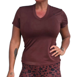 939262101101 SHE DID V-ringad Topp Kaffe 939262101101 SHE DID V-ringad Topp Kaffe Standard Small1x1
